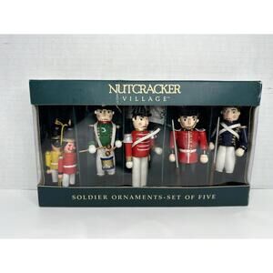 Vintage Nutcracker Village Soldier Ornaments Set of 6 May Department Store 1999